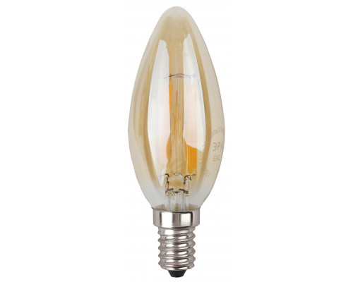 Лампочка светодиодная ЭРА F-LED B35-5W-840-E14 gold Е14 / Е14 5Вт филамент свеча золотистая нейтральный белый свет