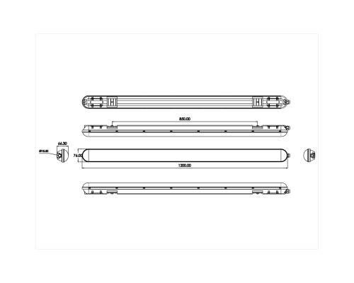 Линейный светодиодный светильник ЭРА SPP-201-1-65K-036 36Вт 6500К 3780Лм IP65 1200 прозрачный