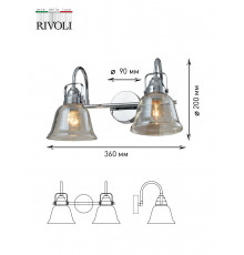 Светильник настенный Rivoli Avrora 5055-702 2 х E14 40 Вт лофт - кантри