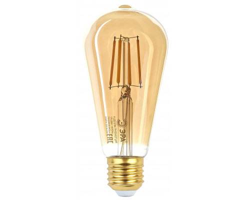 Лампочка светодиодная ЭРА F-LED ST64-7W-824-E27 gold E27 / Е27 7Вт филамент золотистый теплый белый свет  с доставкой по Санкт-Петербургу и по всей России.