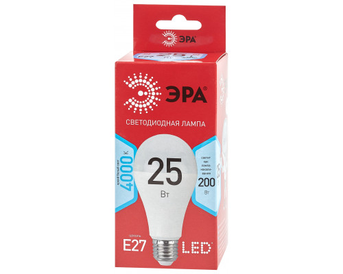 Лампочка светодиодная ЭРА RED LINE LED A65-25W-840-E27 R Е27 / E27 25 Вт груша нейтральный белый свет
