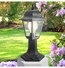 Садово-парковый светильник ЭРА НТУ 04-60-001 Оскар черный 4 гранный напольный IP44 Е27 max60Вт