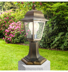 Садово-парковый светильник ЭРА НТУ 04-60-001 Оскар бронза 4 гранный напольный IP44 Е27 max60Вт