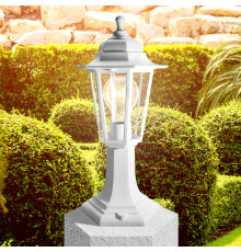Садово-парковый светильник ЭРА НТУ 06-60-001 белый 6 гранный напольный IP44 Е27 max60Вт
