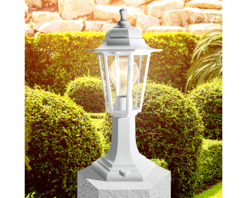 Садово-парковый светильник ЭРА НТУ 06-60-001 белый 6 гранный напольный IP44 Е27 max60Вт