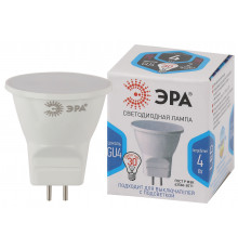 Лампочка светодиодная ЭРА STD LED MR11-4W-840-GU4 GU4 4Вт софит нейтральный белый свет