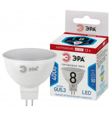 Лампочка светодиодная ЭРА STD LED MR16-8W-12V-840-GU5.3 GU5.3 8 Вт софит нейтральный белый свет