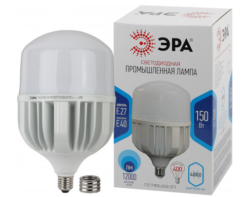 Лампа светодиодная ЭРА STD LED POWER T160-150W-4000-E27/E40 Е27 / Е40 150Вт колокол нейтральный белый свет  с доставкой по Санкт-Петербургу и по всей России.