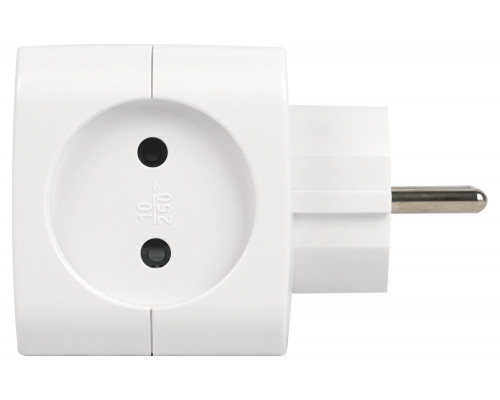 Разветвитель электрический ЭРА SP-2-USB-W на 2 розетки 220V + 2xUSB 2400mA, без заземл 10А (белый)