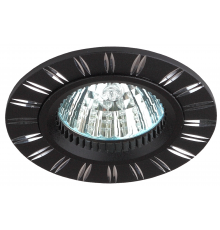 Встраиваемый светильник алюминиевый ЭРА KL33 AL/BK/1 MR16/GU5.3 точечный черный/хром