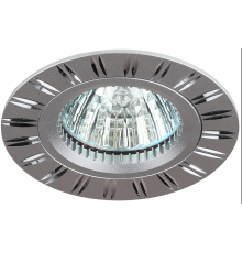 Встраиваемый светильник алюминиевый ЭРА  KL33 AL/SL/1 MR16 12V 50W серебро