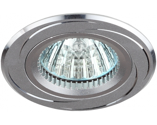 Встраиваемый светильник алюминиевый ЭРА  KL34 AL/SL/1 MR16, 12V, 50W хром