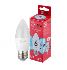 Лампочка светодиодная ЭРА RED LINE LED B35-6W-840-E27 R Е27 / E27 6 Вт свеча нейтральный белый свет