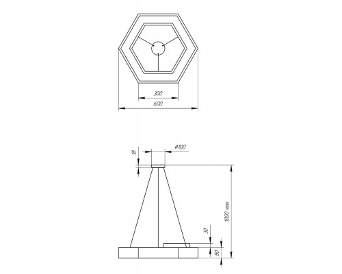 Светильник светодиодный Geometria ЭРА Hexagon SPO-123-W-40K-045 45Вт 4000К 2500Лм IP40 600*600*80 белый подвесной