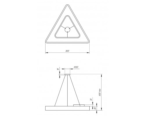 Светильник светодиодный Geometria ЭРА Delta SPO-154-B-40K-042 42Вт 4000К 2300Лм IP40 800*800*80 черный подвесной