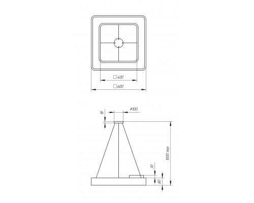 Светильник светодиодный Geometria ЭРА Quadro SPO-161-W-40K-060 60Вт 4000К 5500Лм IP40 600*600*80 белый подвесной