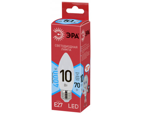 Лампочка светодиодная ЭРА RED LINE LED B35-10W-840-E27 R Е27 / E27 10 Вт свеча нейтральный белый свет