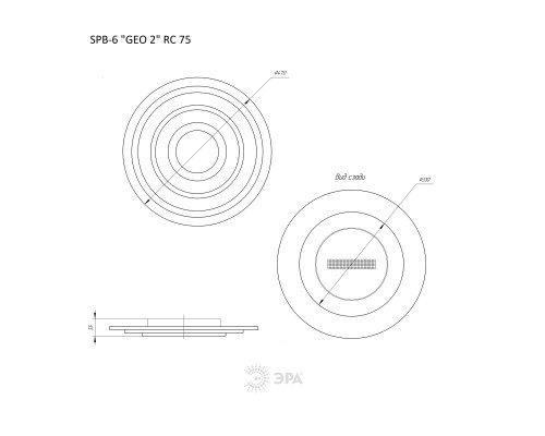 Светильник потолочный светодиодный ЭРА GEO с ДУ SPB-6 GEO-2 RC 75 75Вт 3000-6500К