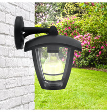 Садово-парковый светильник ЭРА НБУ 07-40-002 Дели 2 черный 4 гранный настенный IP44 Е27 max40Вт
