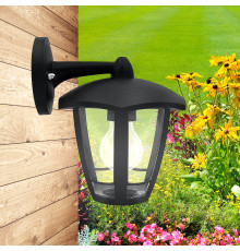Садово-парковый светильник ЭРА НБУ 07-40-004 Дели 3 черный 6 гранный настенный IP44 Е27 max40Вт