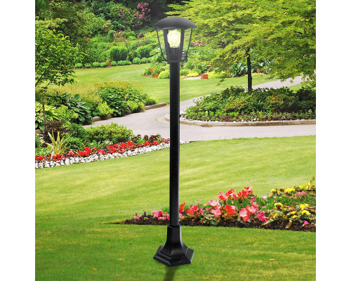Садово-парковый светильник ЭРА НТУ 07-40-002 Валенсия 4 черный 4 гранный напольный IP44 Е27 max40Вт