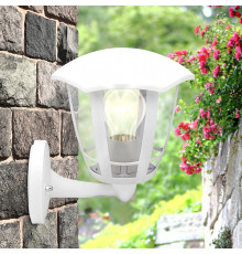Садово-парковый светильник ЭРА НБУ 07-40-003 Дели 1 белый 6 гранный настенный IP44 Е27 max40Вт