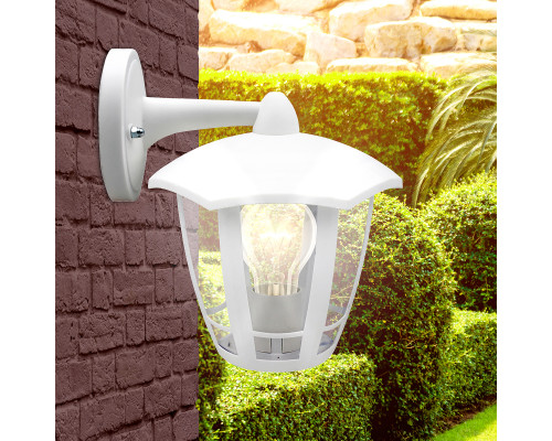 Садово-парковый светильник ЭРА НБУ 07-40-004 Дели 3 белый 6 гранный настенный IP44 Е27 max40Вт