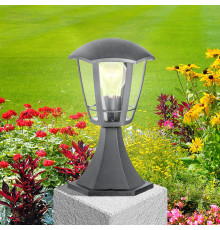 Садово-парковый светильник ЭРА НТУ 07-40-003 Валенсия 1 серый 6 гранный напольный IP44 Е27 max40Вт