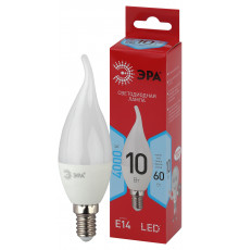 Лампочка светодиодная ЭРА RED LINE LED BXS-10W-840-E14 R E14 / E14 10 Вт свеча на ветру нейтральный белый свет