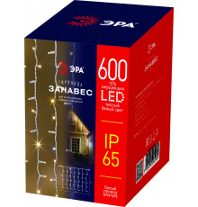 Гирлянда ЭРА ERAPS-SK1 светодиодная новогодняя занавес 2x3 м тёплый белый свет 600 LED