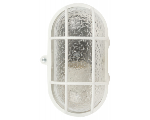 Светильник ЭРА НБП 01-60-002 с решеткой Евро пластик/стекло IP53 E27 max 60Вт 184х115х90 овал белый