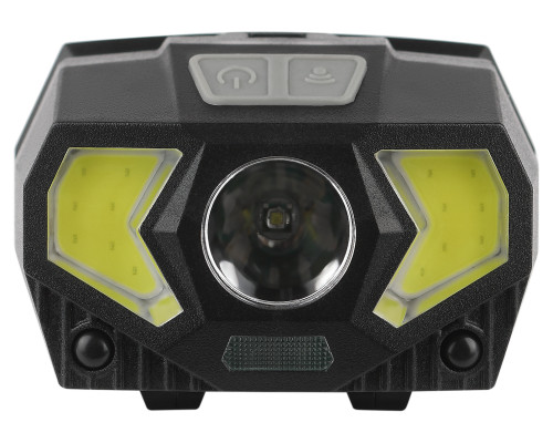 Фонарь налобный светодиодный ЭРА GB-608 на батарейках, 3xAAA, 5Вт, 7 режимов, черный