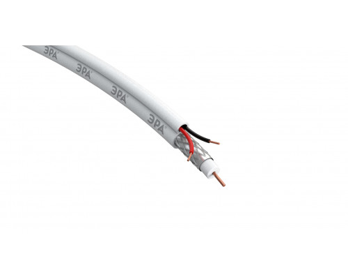 Кабель для аналогового видеонаблюдения ЭРА ККСВ-2x0,5 мм бухта 200 метров, белый