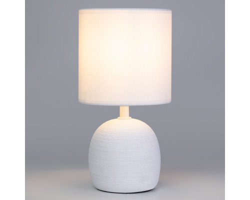 Настольная лампа Rivoli Sheron 7044-502 1 * Е14 40 Вт керамика белая с абажуром