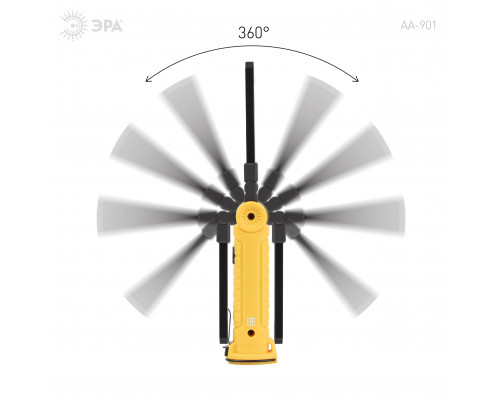 Светодиодный фонарь ЭРА Рабочие Практик AA-901 многофункциональный СОВ+LED 3Вт магнит, крючок, клипса