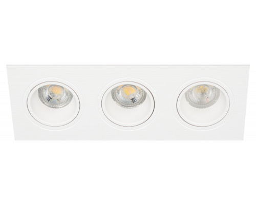 Встраиваемый светильник декоративный ЭРА KL90-3 WH MR16/GU5.3 белый, пластиковый