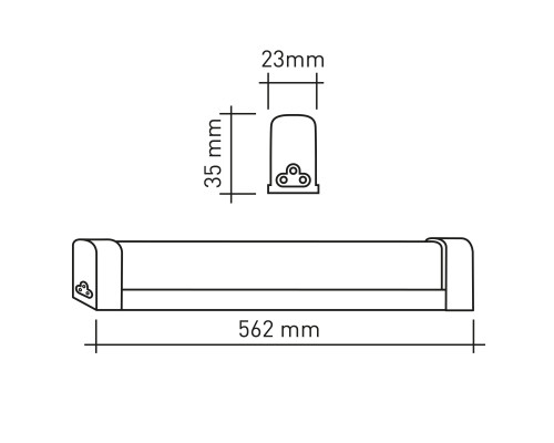 Линейный светодиодный светильник ЭРА RED LINE LLED-04-0-30K-008 8Вт 3000K L562мм