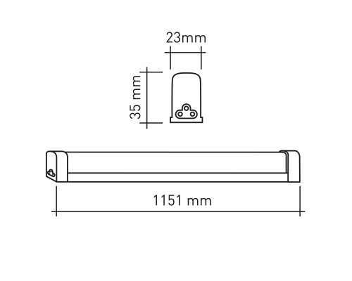 Линейный светодиодный светильник ЭРА RED LINE LLED-04-0-30K-016 16Вт 3000K L1151мм