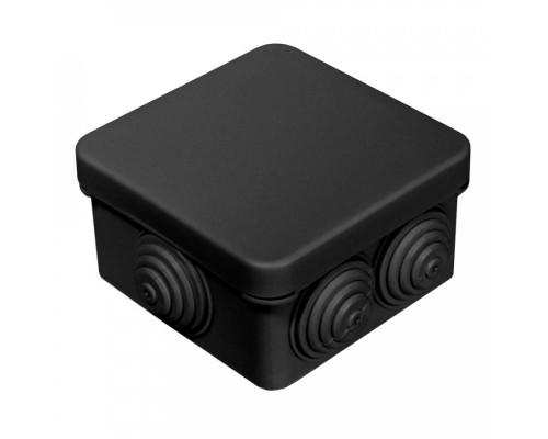 Коробка распределительная 40-0200-9005 для о/п безгалогенная (HF) черная 70х70х40 (132шт/кор) Промрукав
