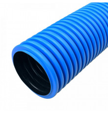 Труба гофрированная двустенная ПНД жесткая тип 450 (SN12) синяя d110 мм 5,7м (34,2м/уп) Промрукав