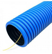 Труба гофрированная двустенная ПНД гибкая тип 450 (SN12) с/з синяя d90 мм (50м/уп) Промрукав