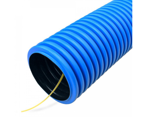 Труба гофрированная двустенная ПНД гибкая тип 450 (SN16) с/з синяя d75 мм (50м/уп) Промрукав