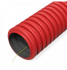 Труба гофрированная двустенная ПНД гибкая тип 450 (SN34) с/з красная d32 мм (50м/уп) Промрукав