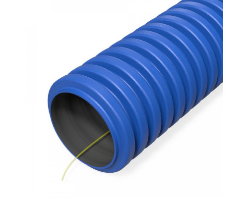 Труба гофрированная двустенная ПНД гибкая тип 450 (SN34) с/з синяя d32 мм (50м/уп) Промрукав