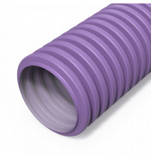 Труба гофрированная двустенная ПНД гибкая вентиляционная фиолетовая (RAL 4005) d90 мм (50м/уп) Промрукав