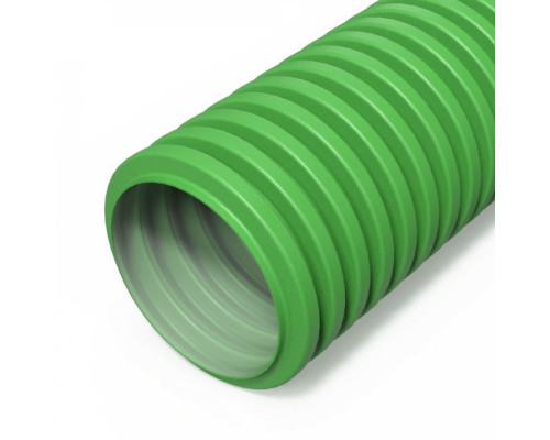 Труба гофрированная двустенная ПНД гибкая вентиляционная зеленая (RAL 6029) d63 мм (50м/уп) Промрукав
