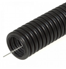 Труба гофрированная ПНД безгалогенная (HF) черная с/з d20 мм (100м/4800м уп/пал) Строитель