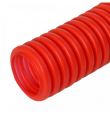 Труба гофрированная ПНД защитная для МПТ (пешель) красная d32/24,3 мм (25м/1375м уп/пал) Промрукав