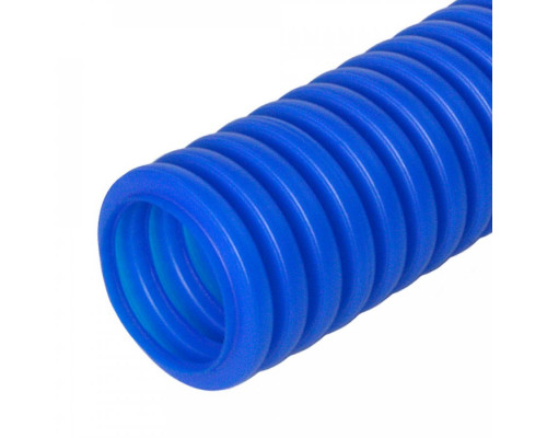 Труба гофрированная ПНД защитная для МПТ (пешель) синяя d20/14,1 мм (100м/4800м уп/пал) Промрукав