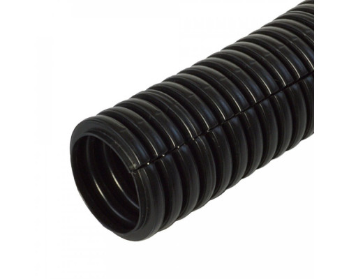 Труба гофрированная ПП лёгкая 350 Н безгалогенная (HF) разрезная черная d16 мм (100м/5500м уп/пал) Промрукав
